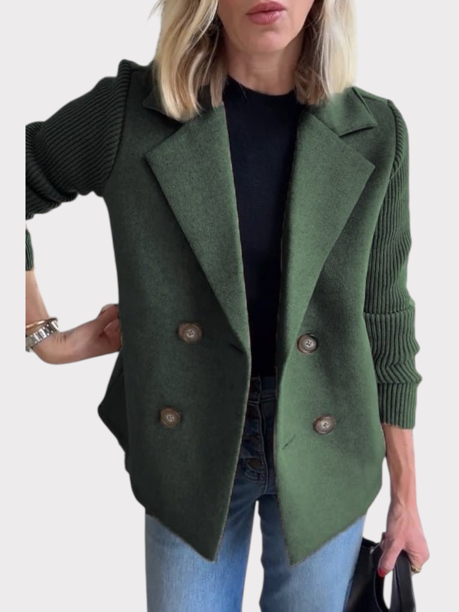 Giacca elegante con maniche lavorate a maglia