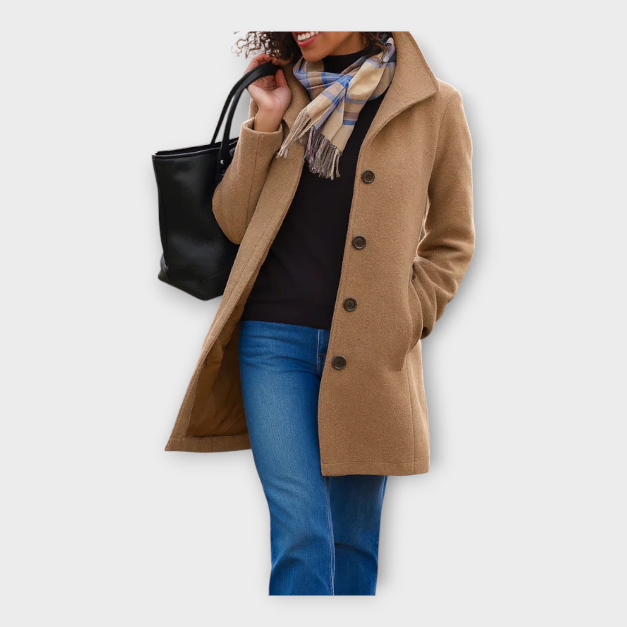 Cappotto Elegante in Lana con Bottoni
