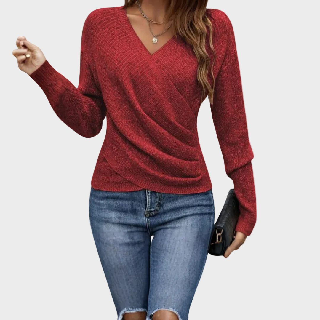 Seravielle | Elegante Blusa Incrociata con Scollatura a V