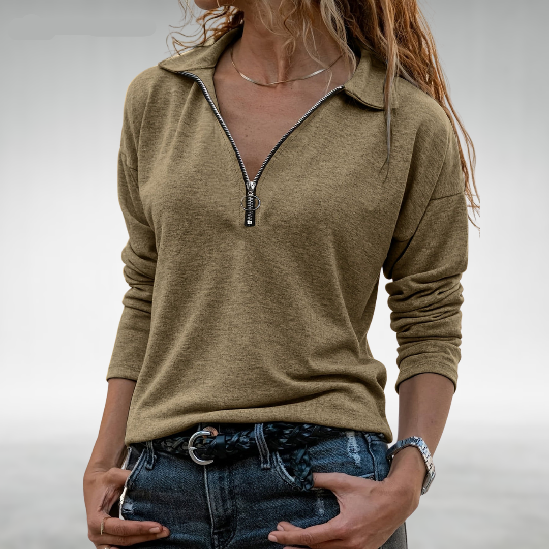 Nadine | Maglione Donna con Mezzo Zip