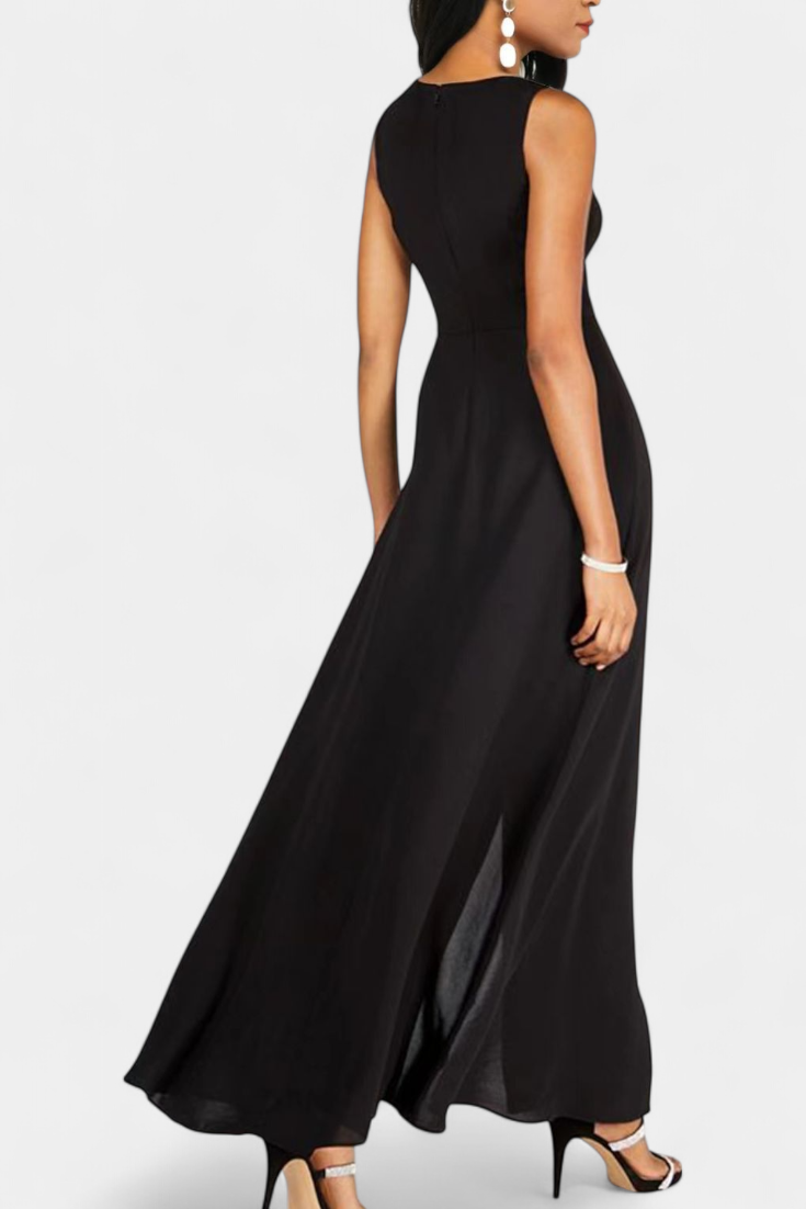 Alicia Set Elegante Bicolore Senza Maniche con Pantaloni Larghi