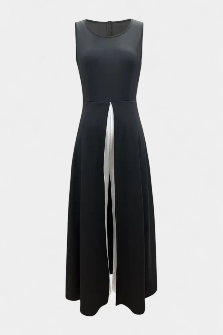 Alicia Set Elegante Bicolore Senza Maniche con Pantaloni Larghi