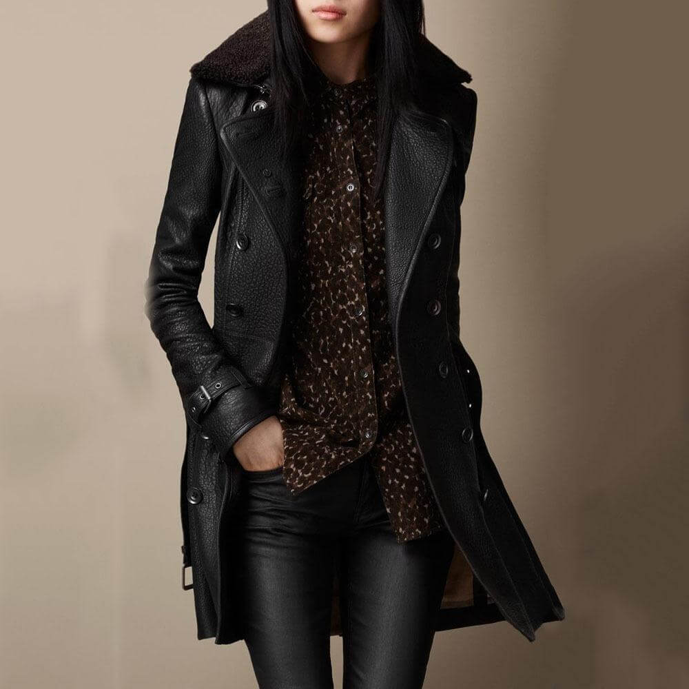 Evelyn | Cappotto in Pelle Elegante 3/4