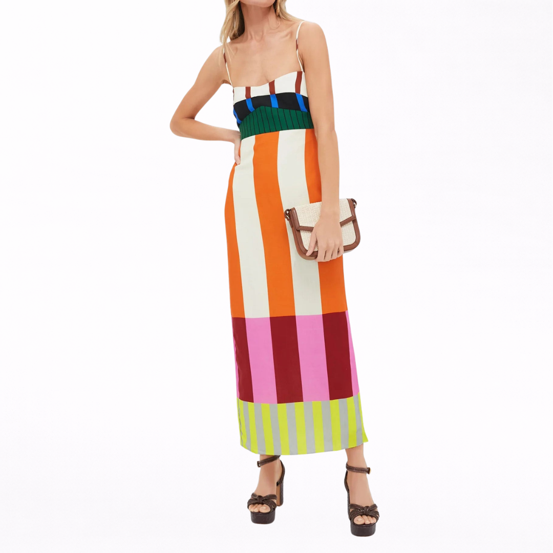 Paloma | Abito Maxi Multicolore con Righe