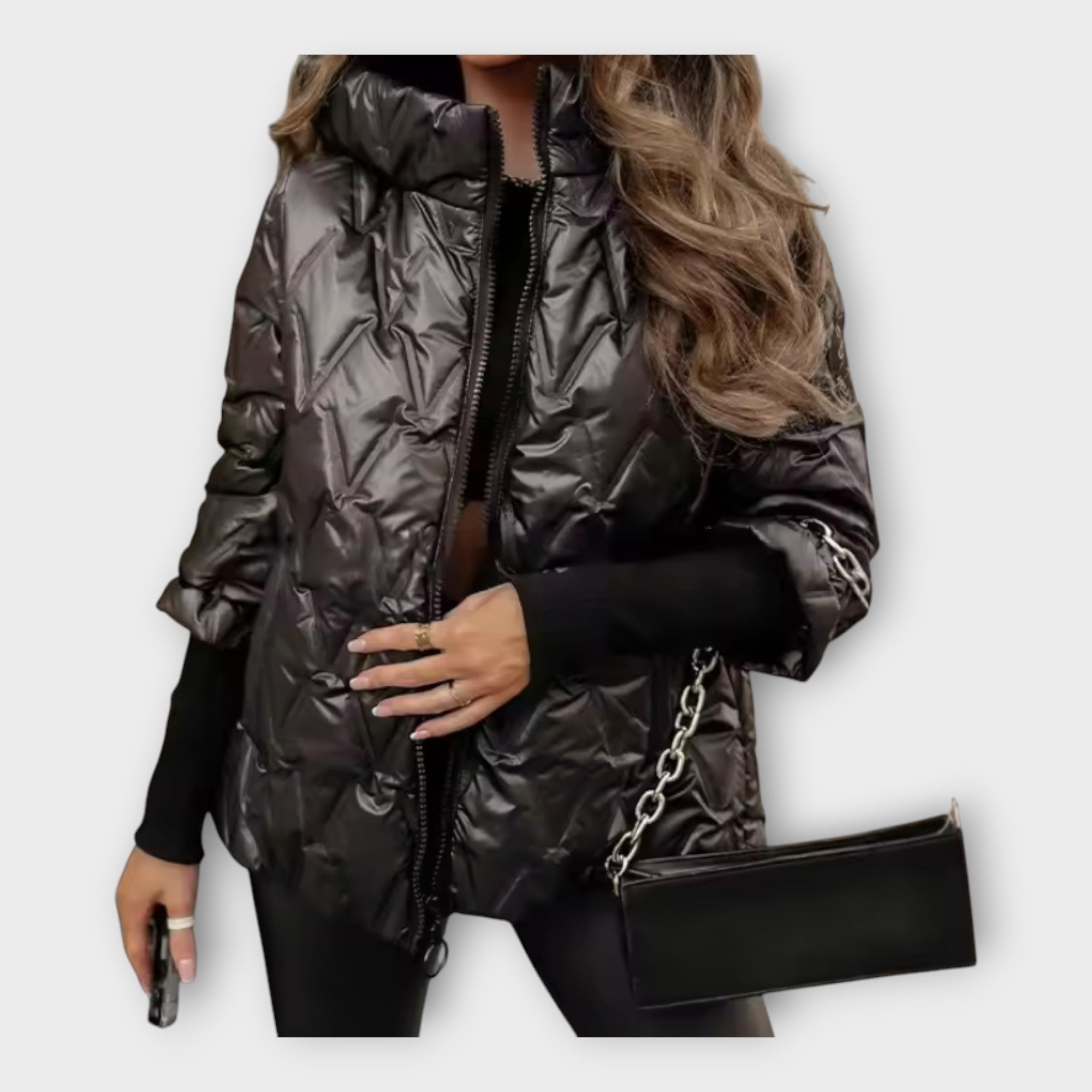 Giacca Trapuntata Elegante con Cappuccio