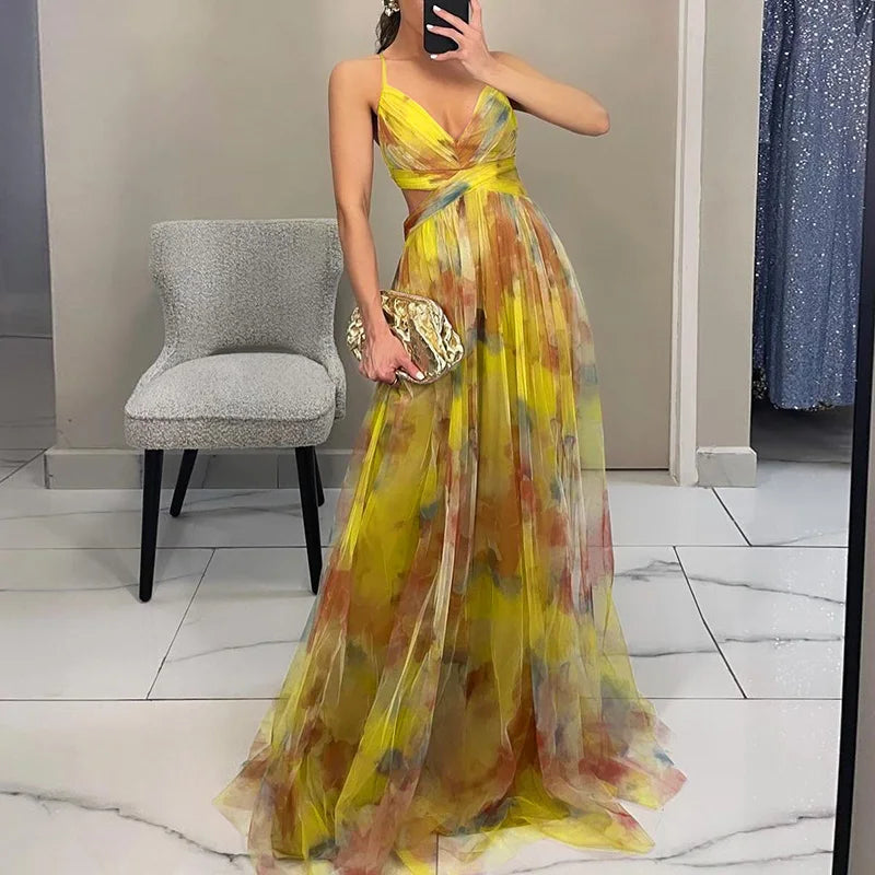 Giselle | Incantevole Abito Maxi con Stampa Floreale