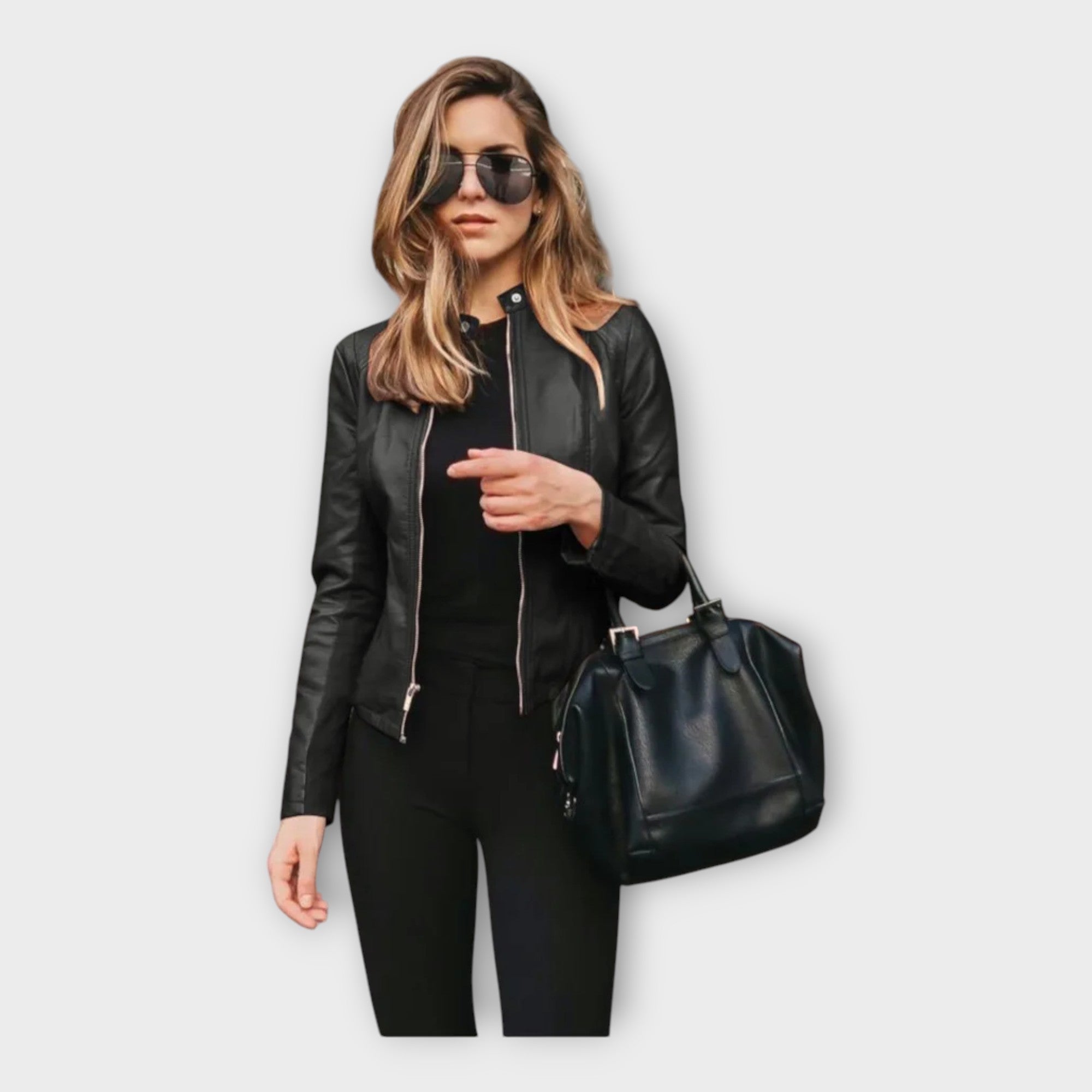 Giubbotto in Pelle con Linea Moderna