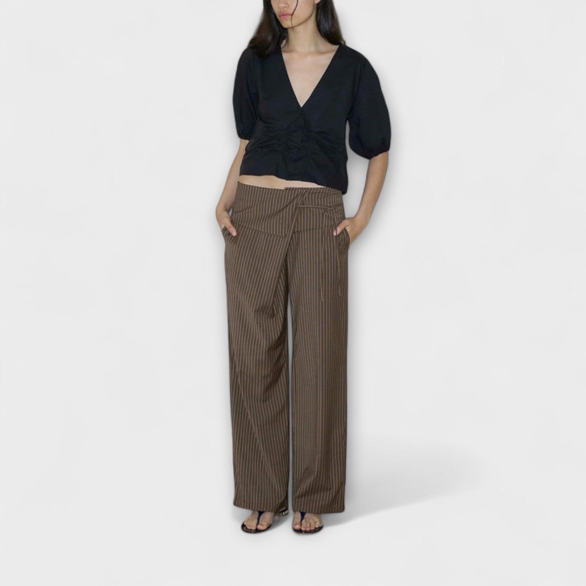 Giulia - Pantaloni Pieghevoli a Righe