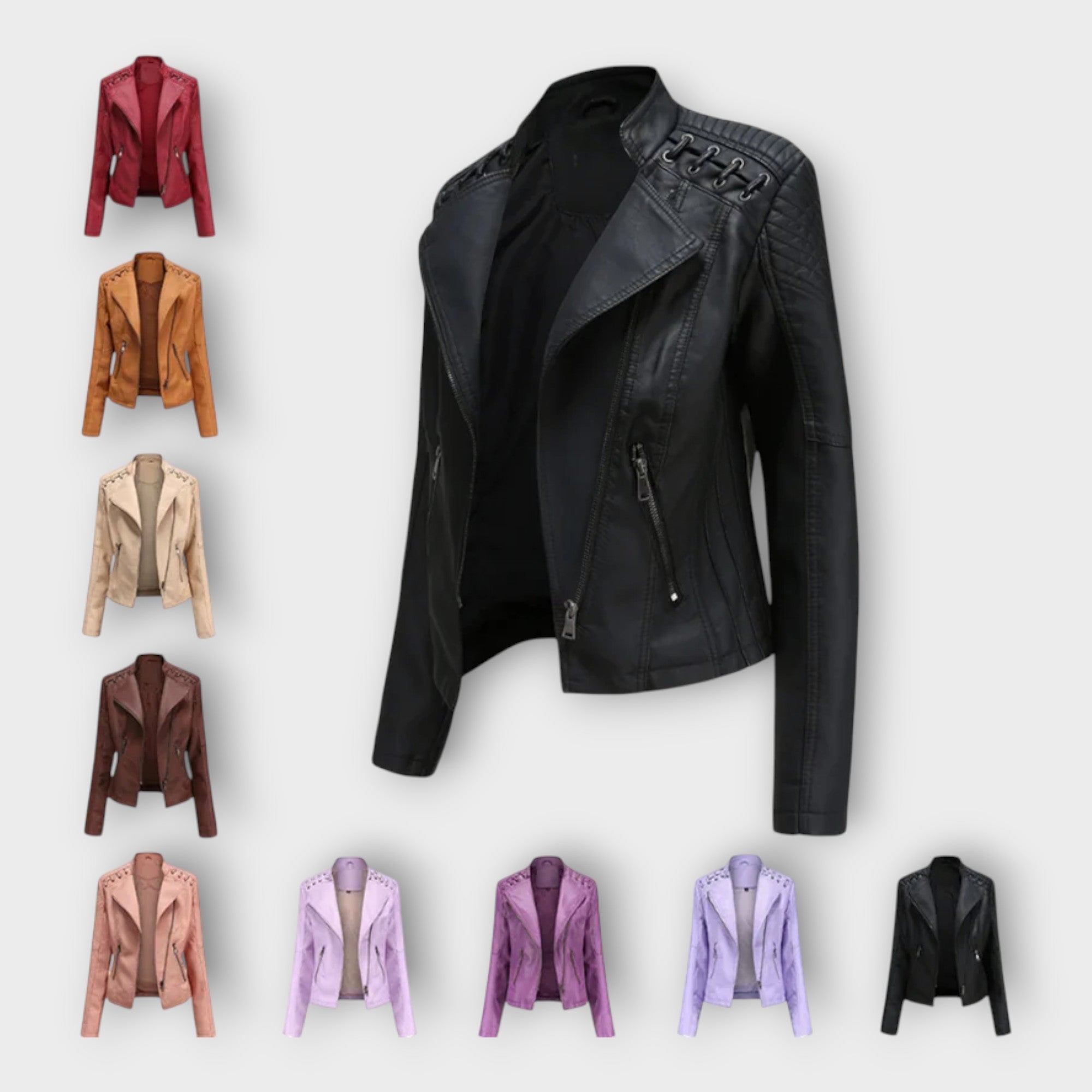 Giacca in Pelle Moderna con Linea Elegante e Raffinata