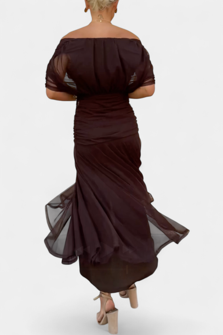 Alondra Vestito Lungo con Fantasia Floreale e Décolleté