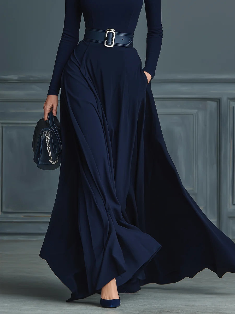 Elora™ | Elegante abito maxi con collo alto