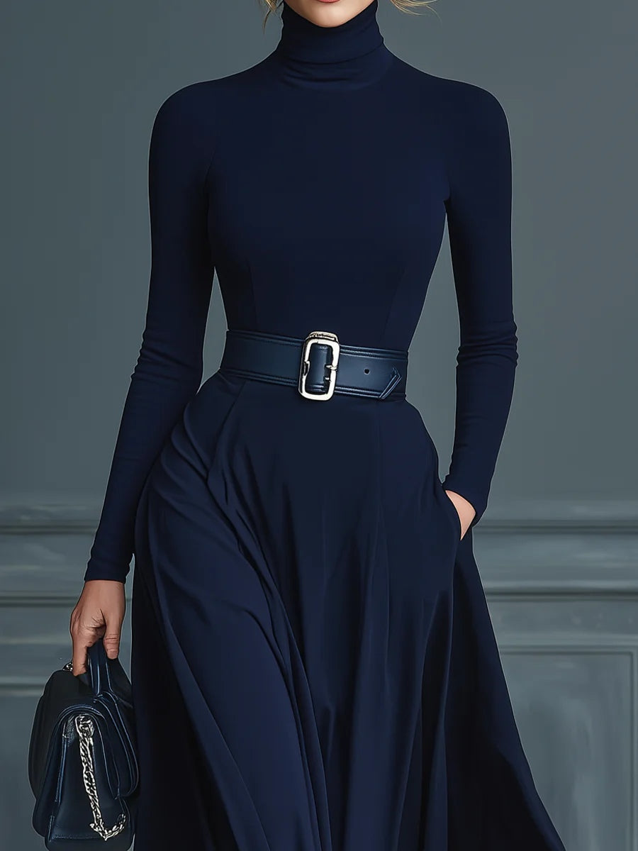 Elora™ | Elegante abito maxi con collo alto