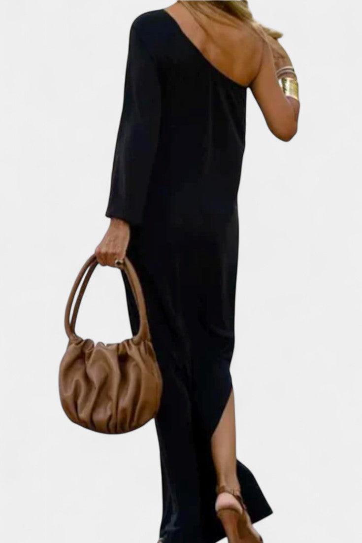 Maddie Abito Midi Elegante con Spalla Scoperta