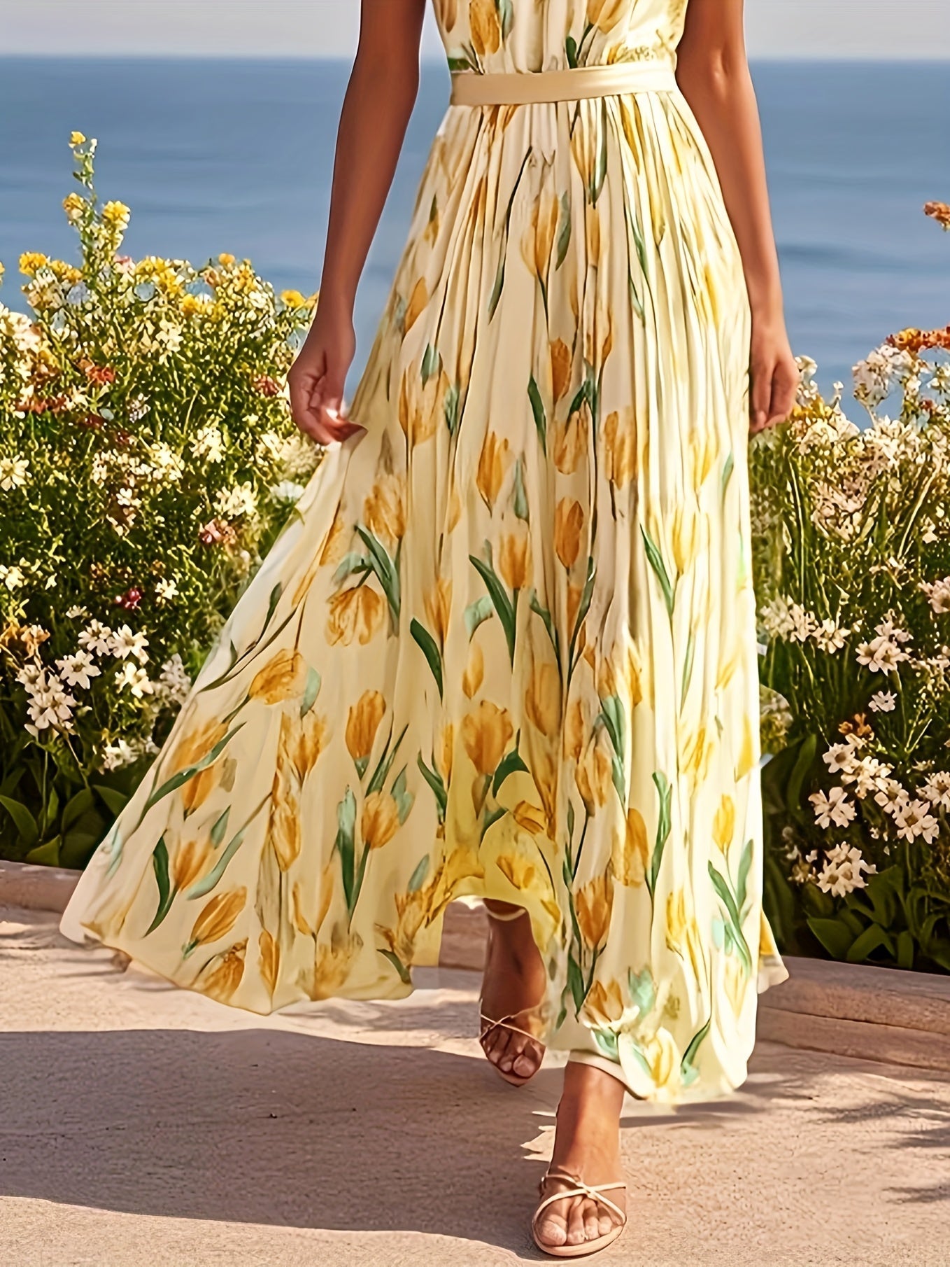 Tulipa™ - Maxi abito con scollatura halterneck e design a tulipano