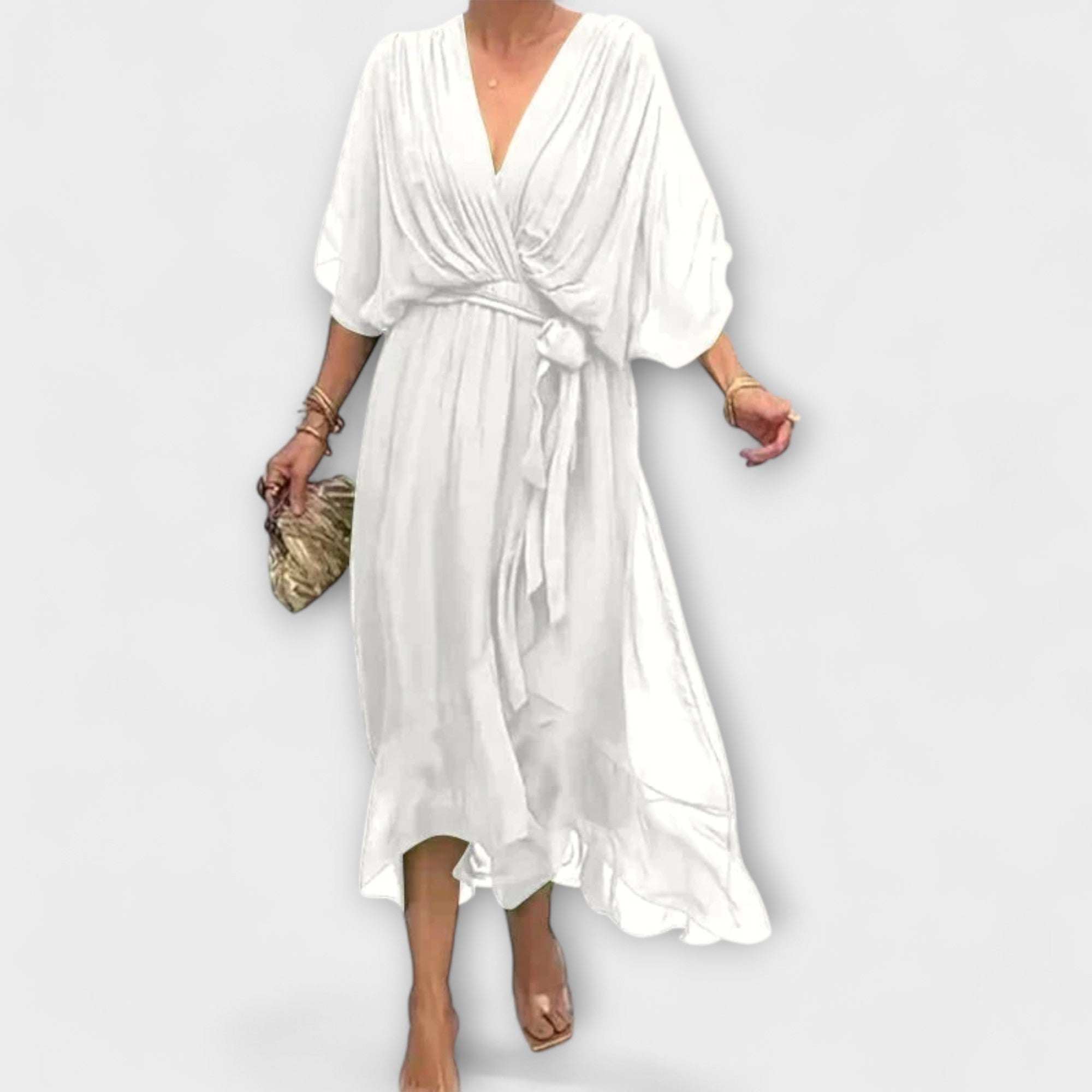 Amoura — Abito in Chiffon con Scollatura a V