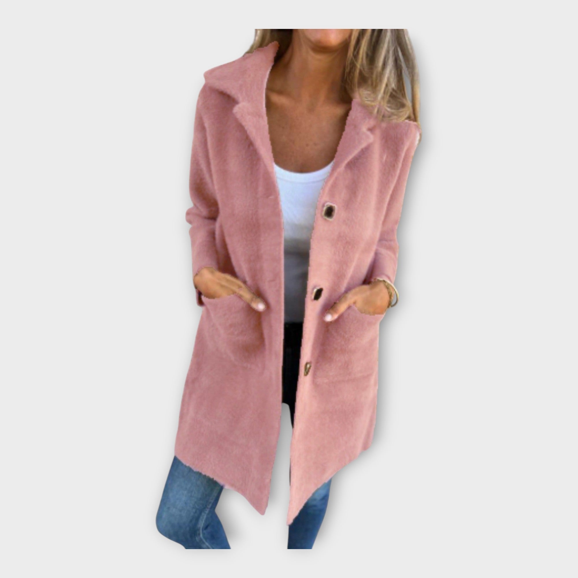 Cappotto di Lana con Chiusura Elegante