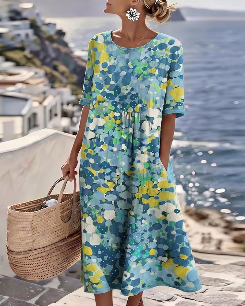 Elena | Vestito midi floreale leggero e svasato
