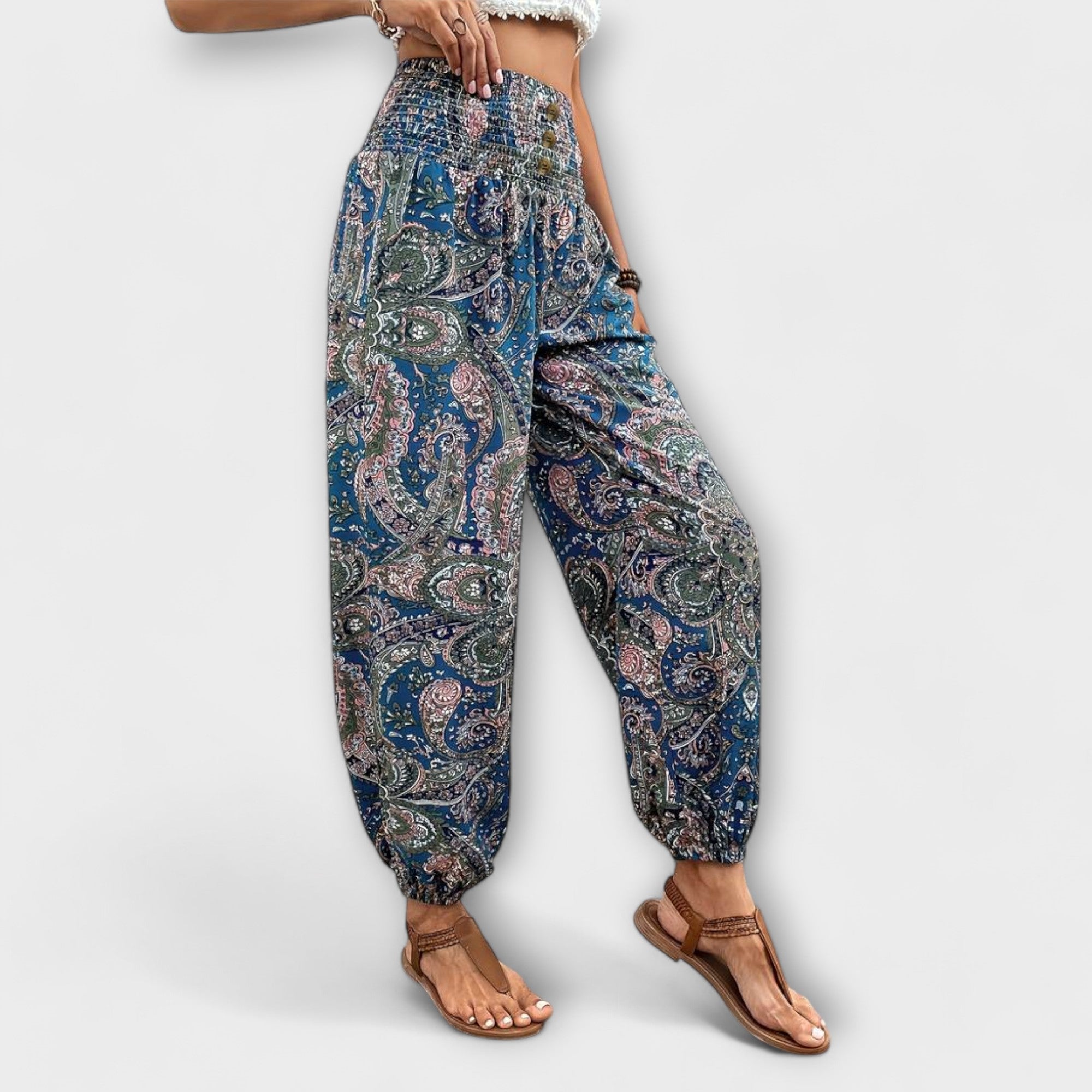 Scarlett - Pantaloni con design etnografico