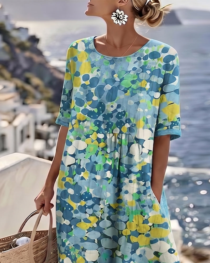 Elena | Vestito midi floreale leggero e svasato
