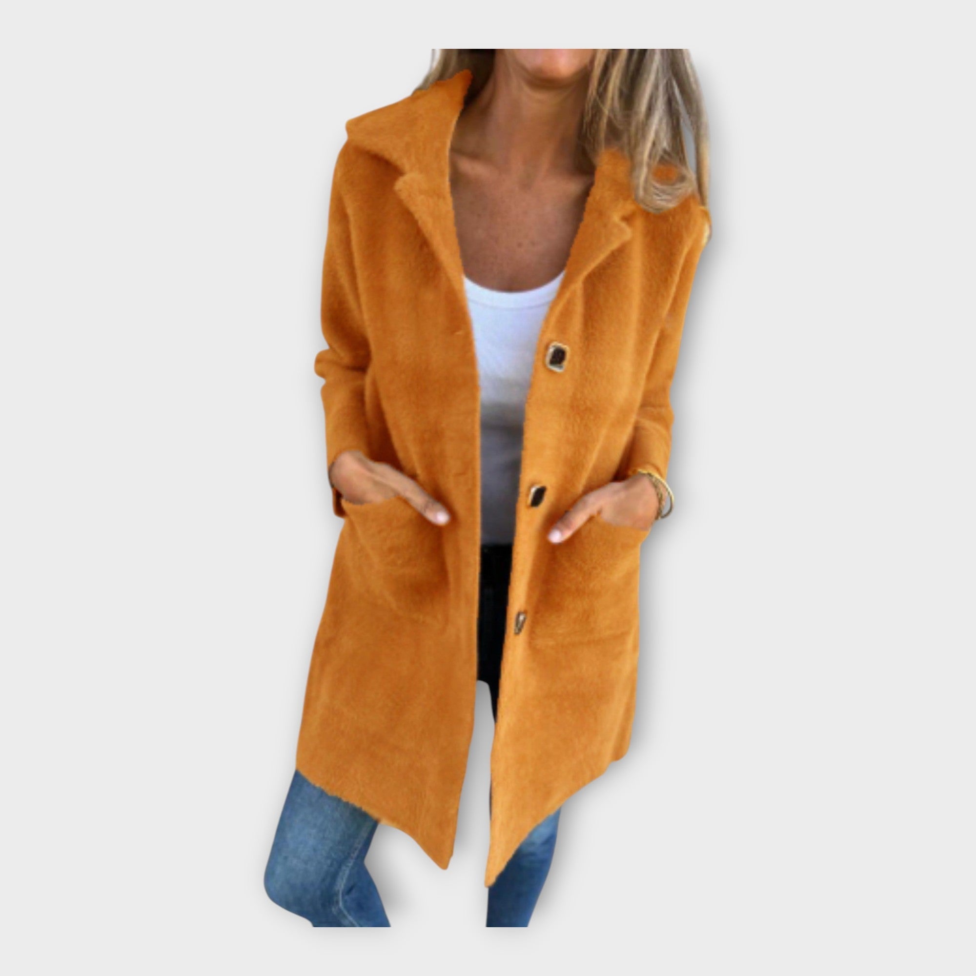 Cappotto di Lana con Chiusura Elegante