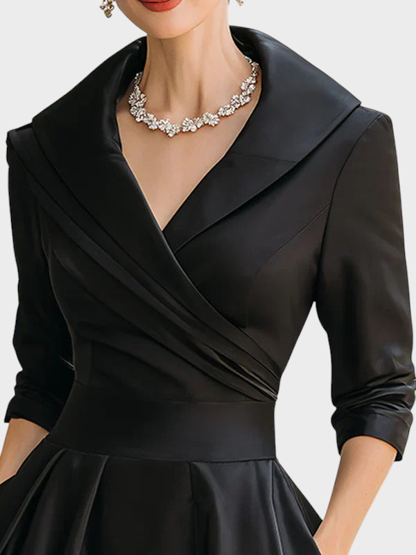 Gabriella | Elegante Abito Midi con Dettagli Raffinati e Pratiche Tasche