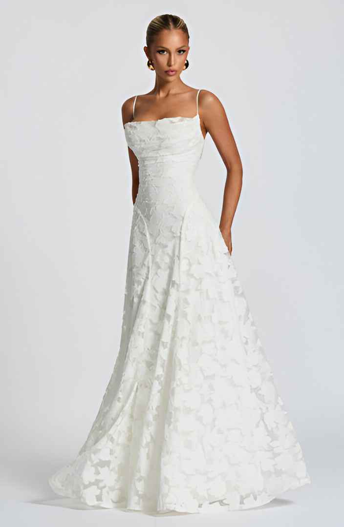 Francisa - Maxi Abito con Corsetto in Pizzo