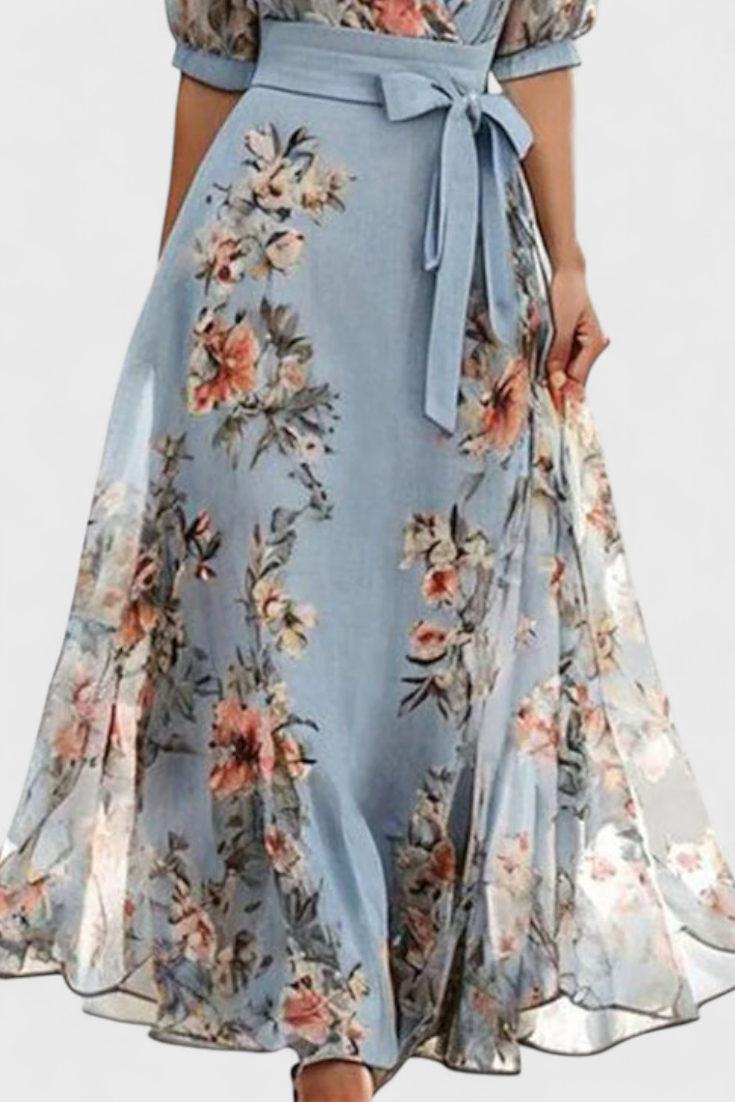 Arlet Vestito Midi Floreale con Scollatura a V