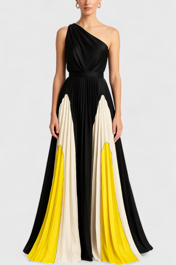 Abito Antía Maxi Off-Shoulder con Stampa Elegante