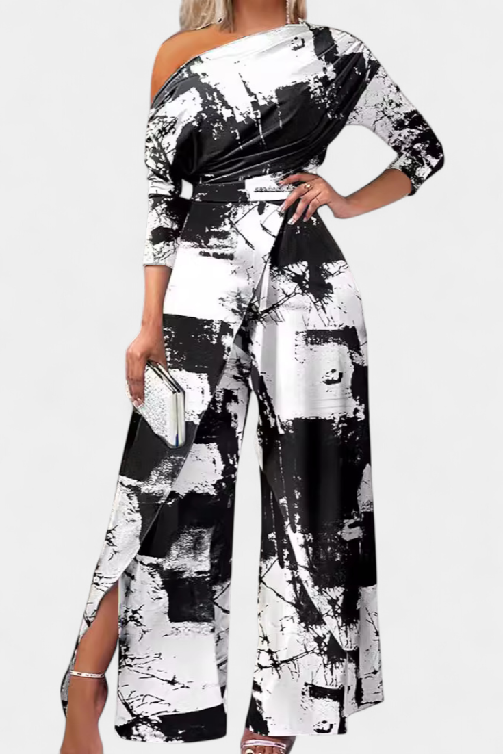 Brina Tuta Intera Tie Dye con Spalle Scoperte e Fessura