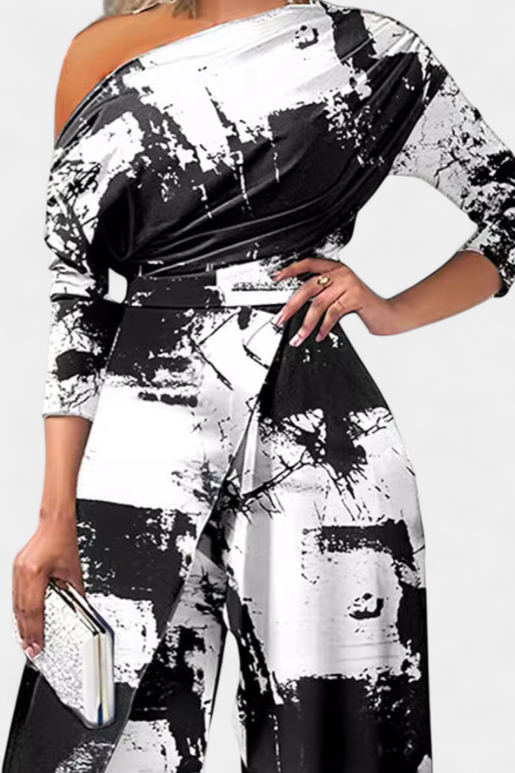 Brina Tuta Intera Tie Dye con Spalle Scoperte e Fessura