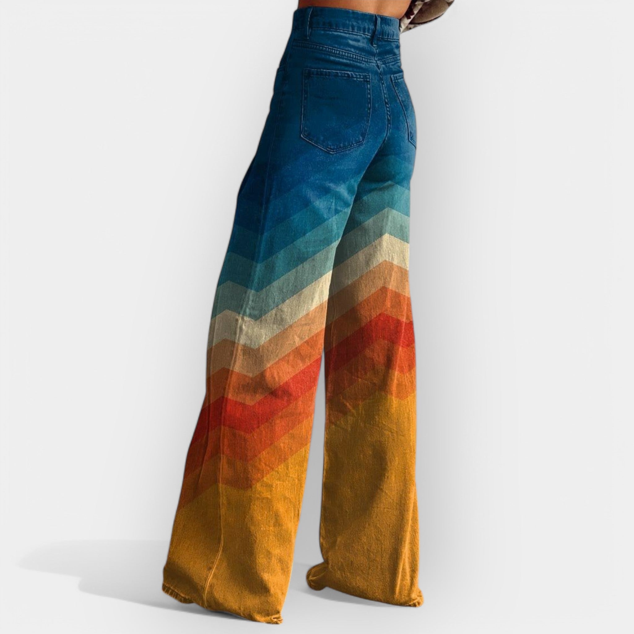 Pantaloni Flare a Vita Alta