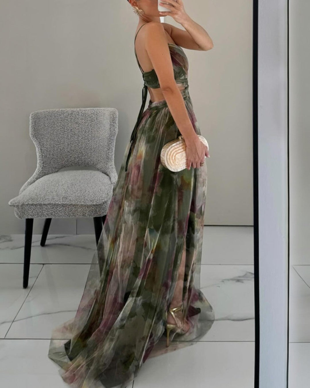 Giselle | Abito maxi incantato con motivo floreale