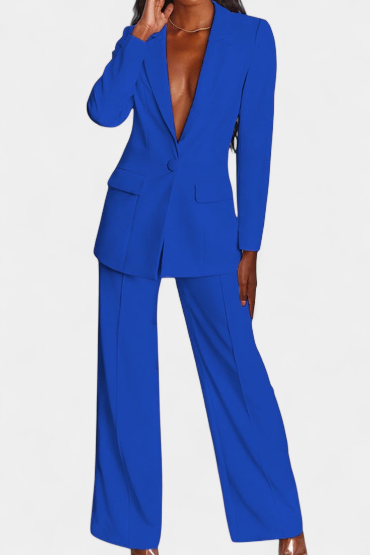 Marnie Set Giacca su Misura e Pantaloni a Gamba Larga