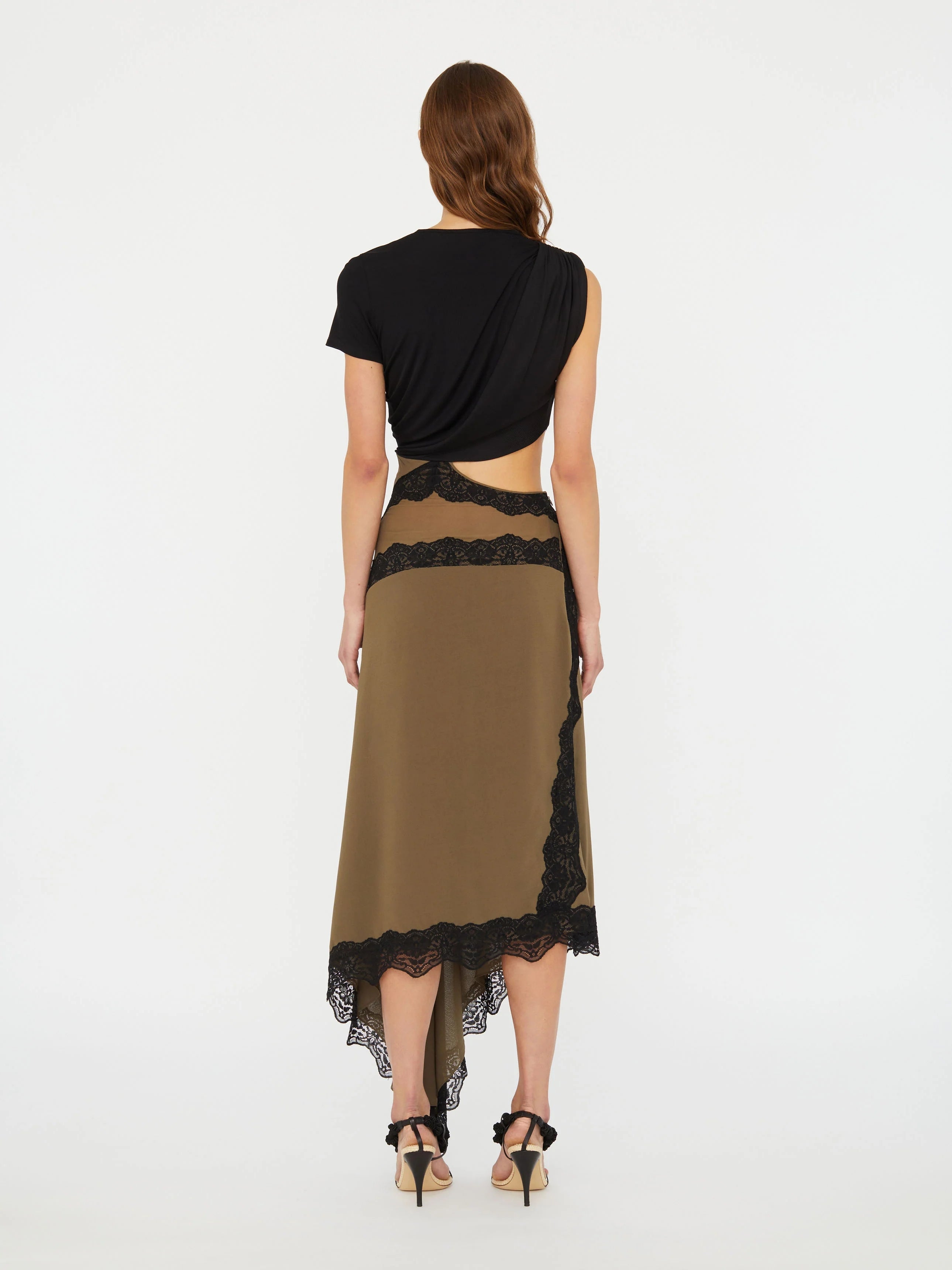 Alice | Abito midi con dettaglio arricciato tipo blusa
