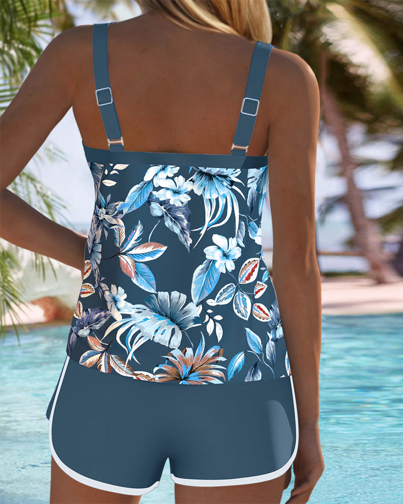 Imke | Top Tankini Stampato Senza Maniche a U
