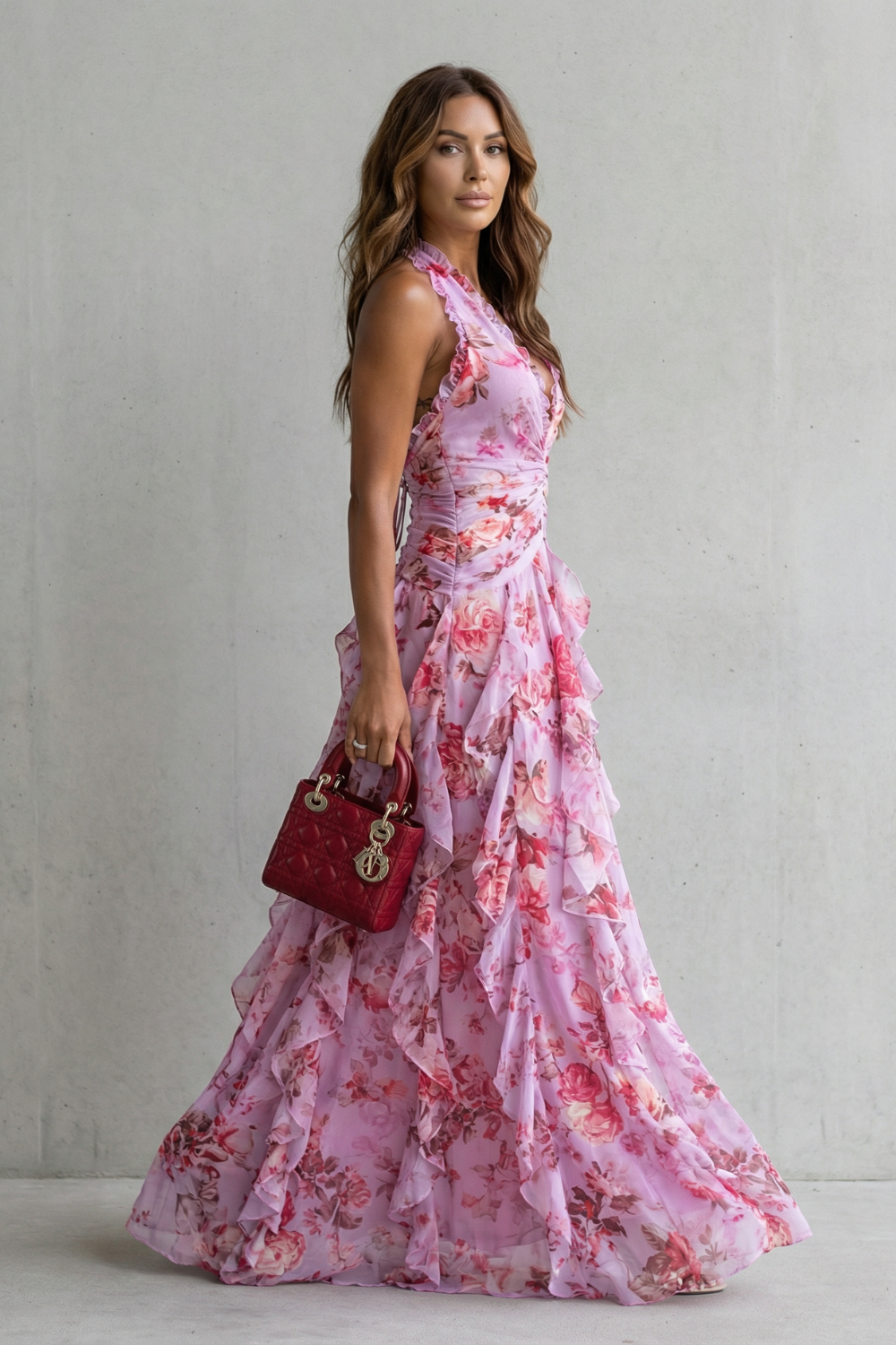 Bella | Vestito lungo con collo halter
