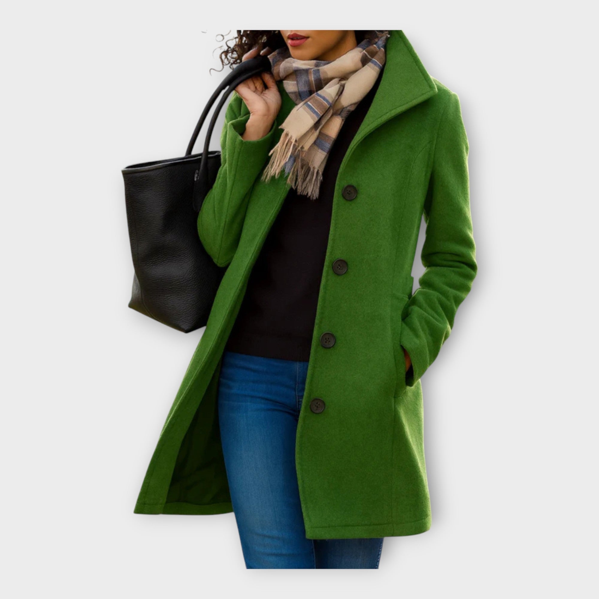 Cappotto Elegante in Lana con Bottoni