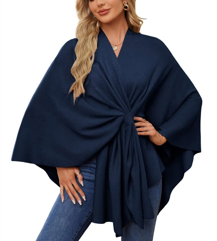 Maegan | Elegante scialle tipo poncho con morbida apertura frontale