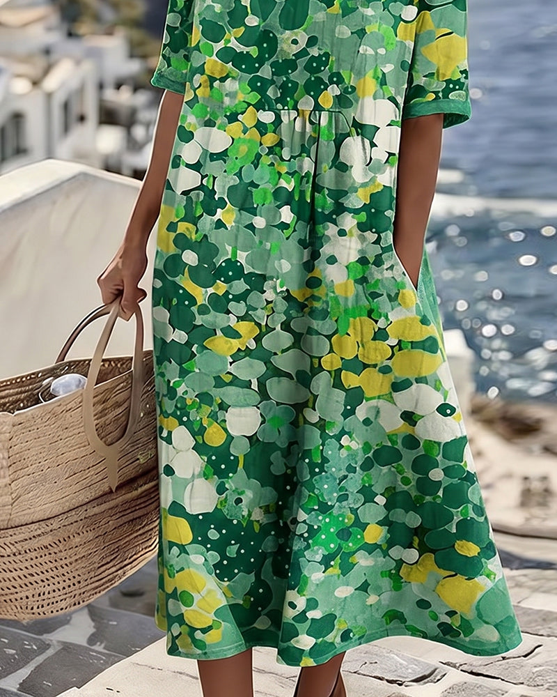 Elena | Vestito midi floreale leggero e svasato
