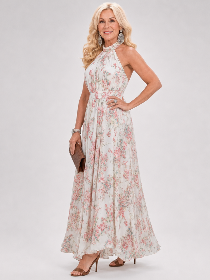 Guinevere | Abito midi con stampa floreale e gonna fluida