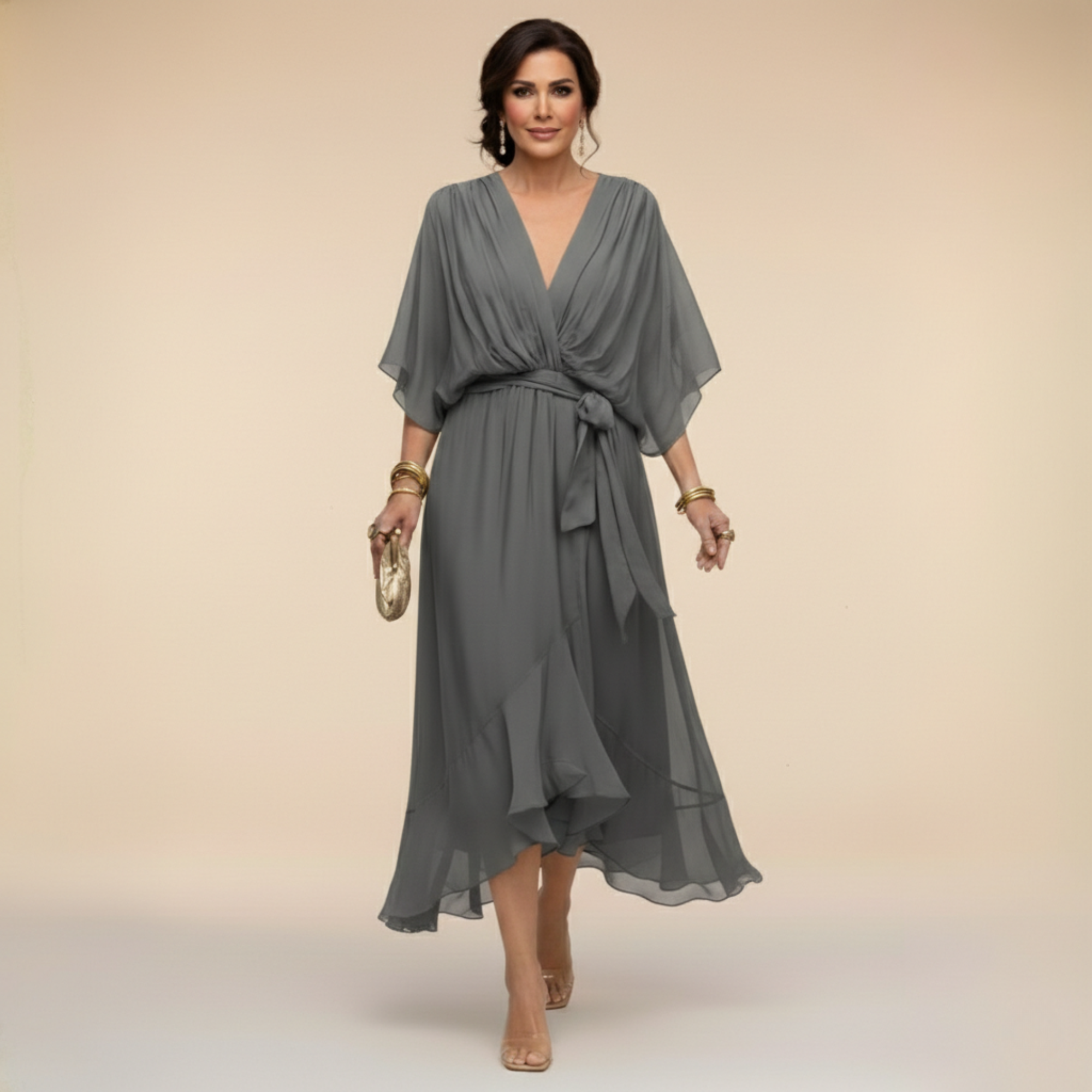 Marta | Abito in Chiffon con scollatura a V