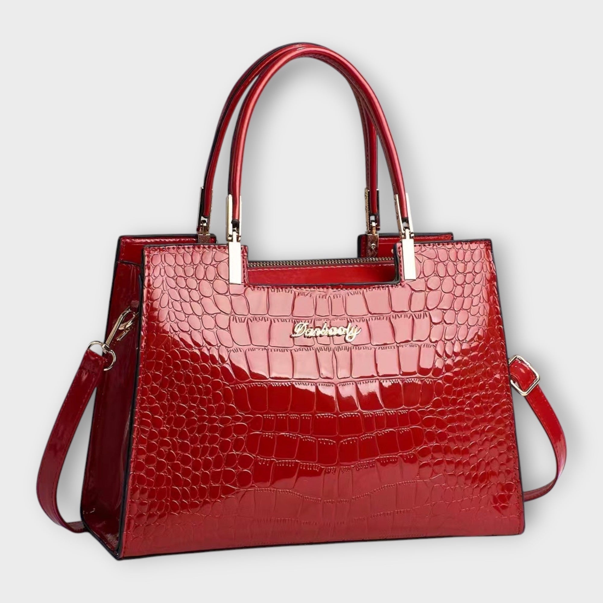 Erain - Borsa lucida in pelle di coccodrillo