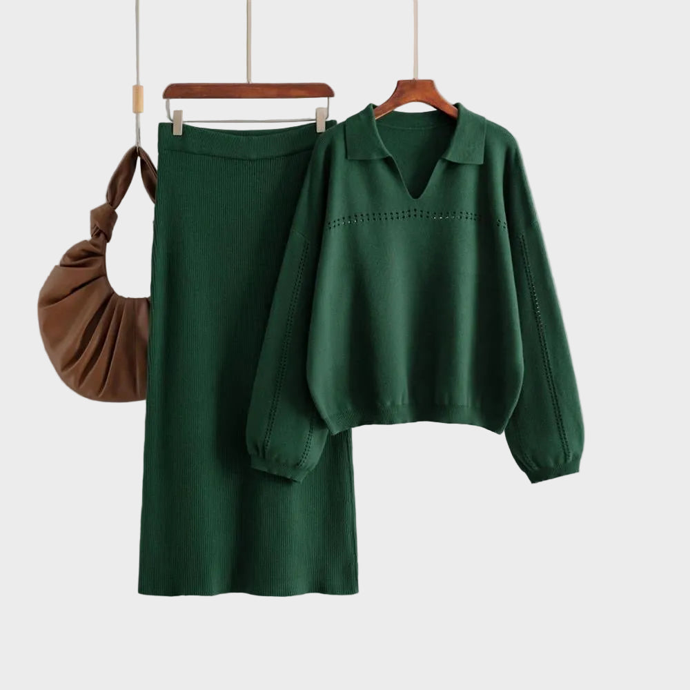 Aster - Set Coord in Lana Premium - Maglione con Gonna (Set Coord in Lana Premium - Maglione con Gonna)