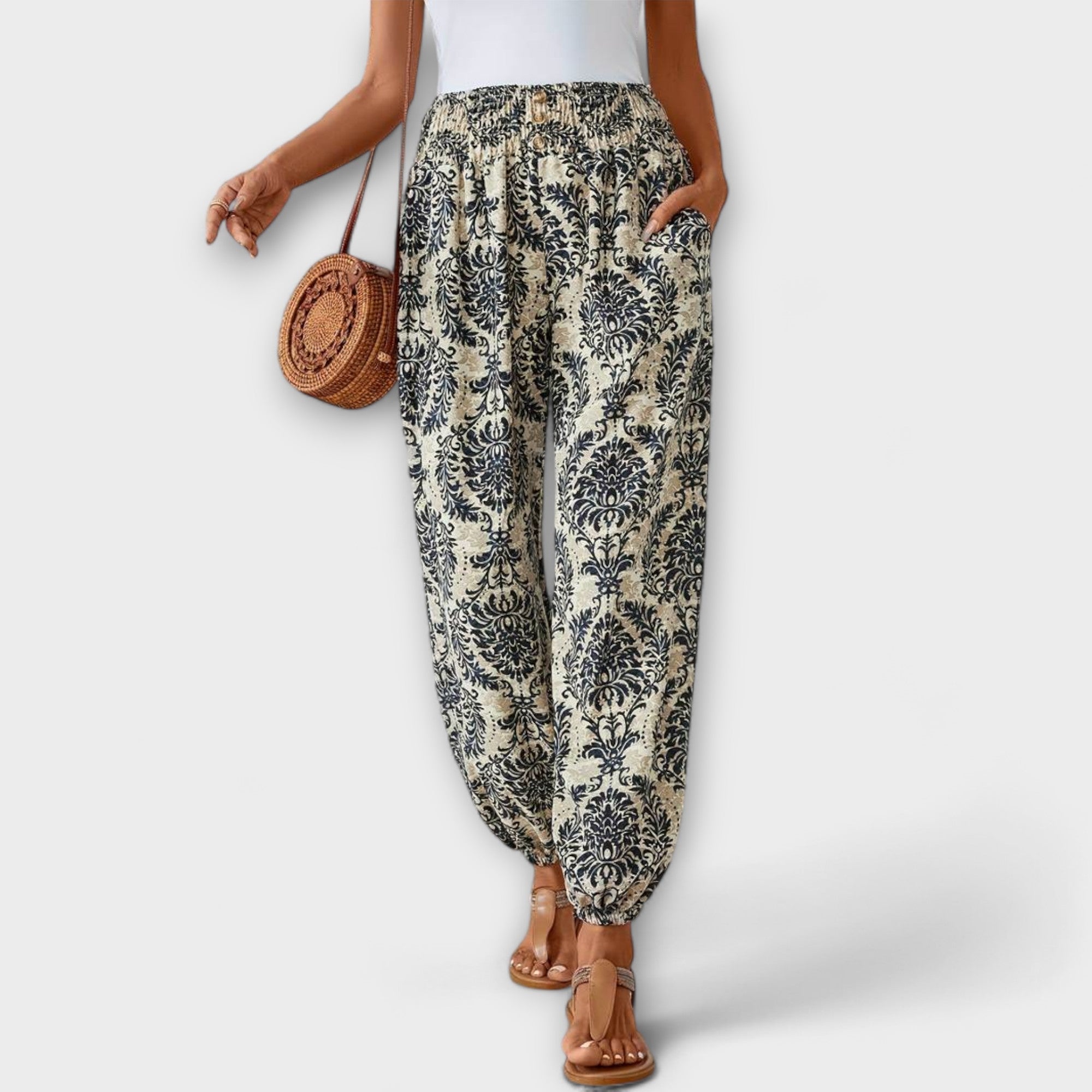 Scarlett - Pantaloni con design etnografico