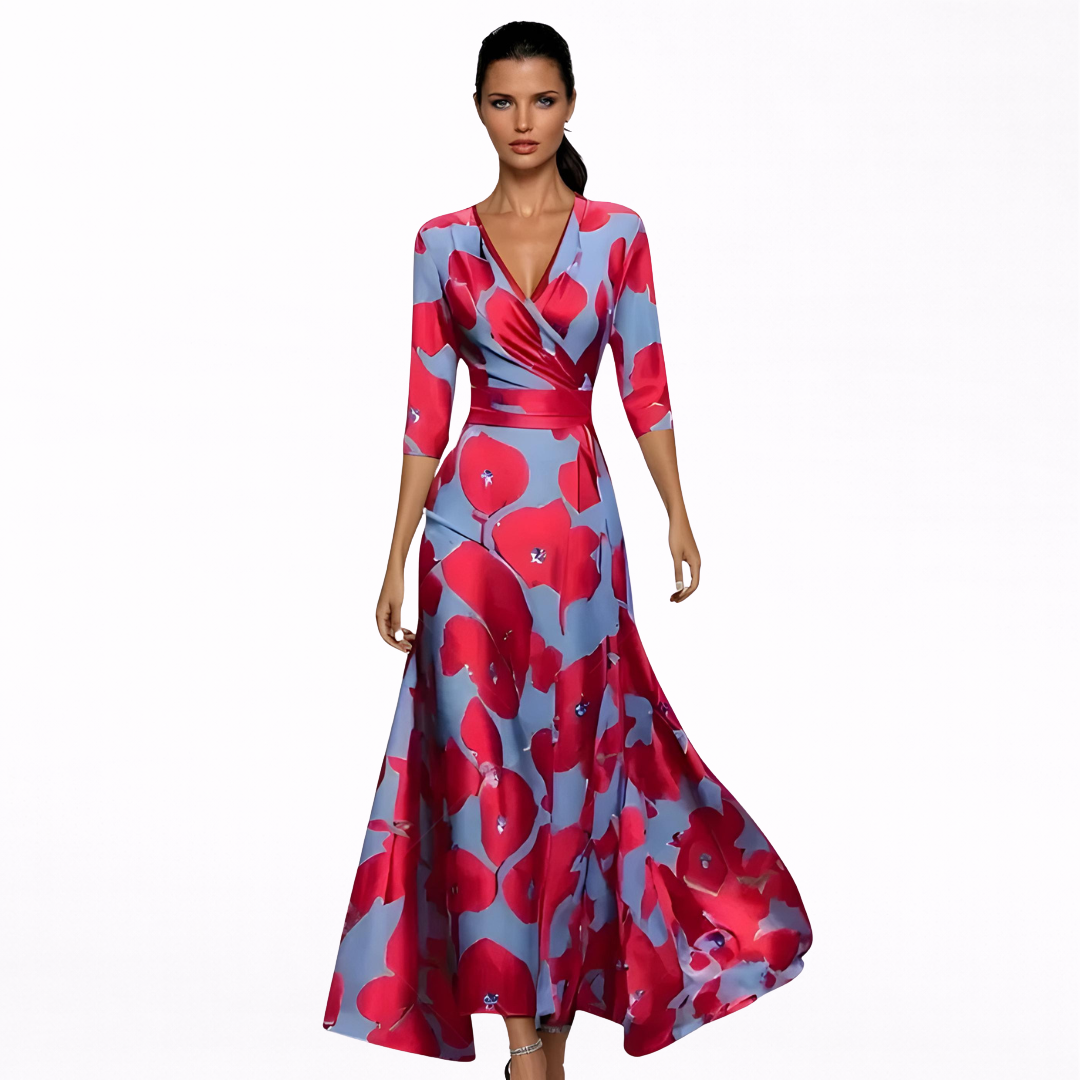 Emilia | Elegante Maxi Abito Floreale