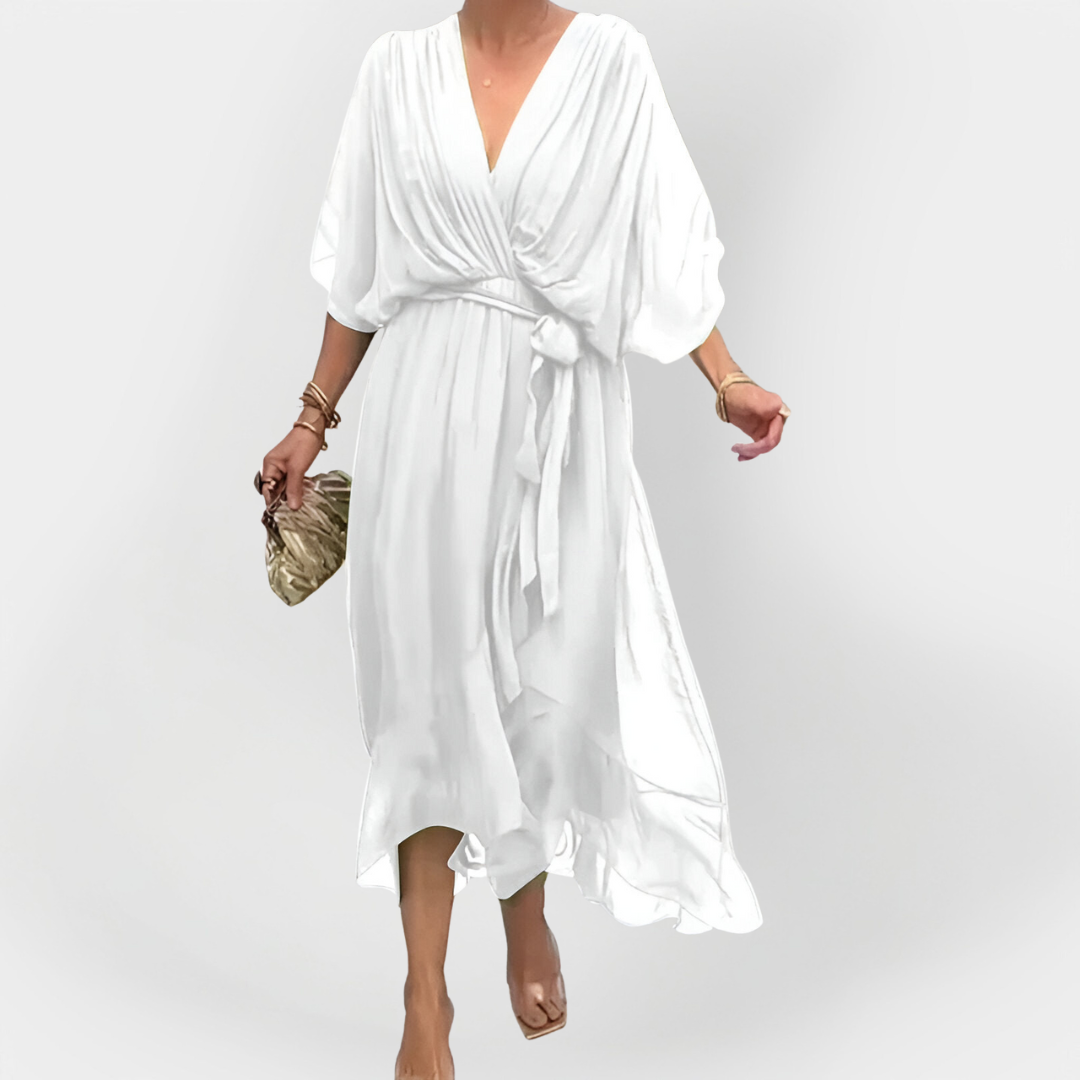 Abito in Chiffon con scollatura a V