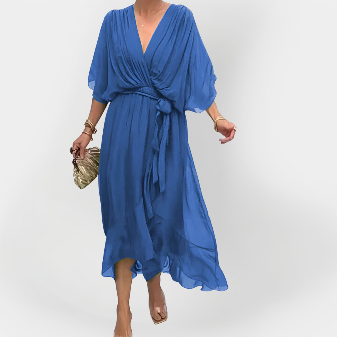 Abito in Chiffon con scollatura a V