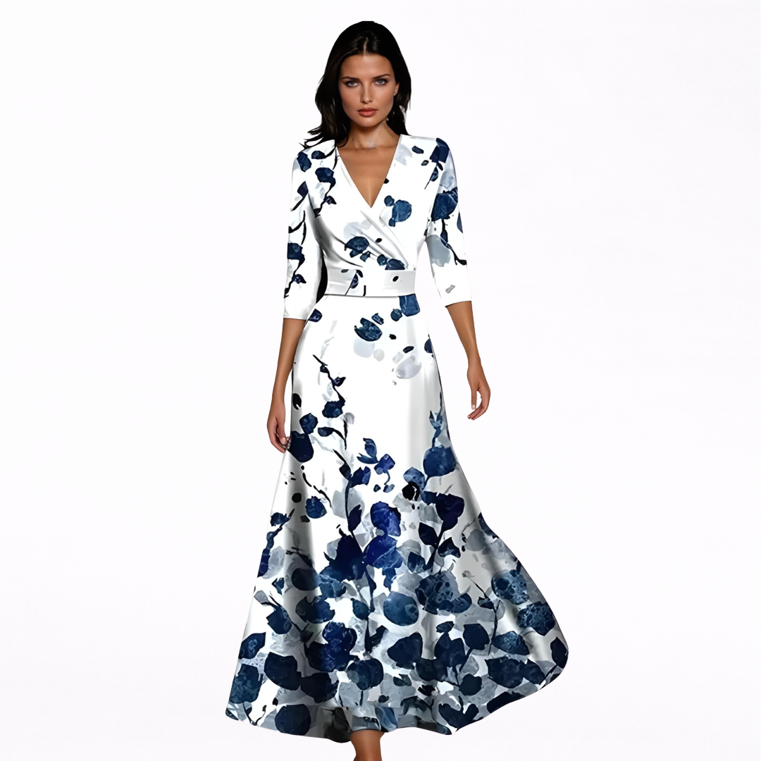Emilia | Elegante Maxi Abito Floreale