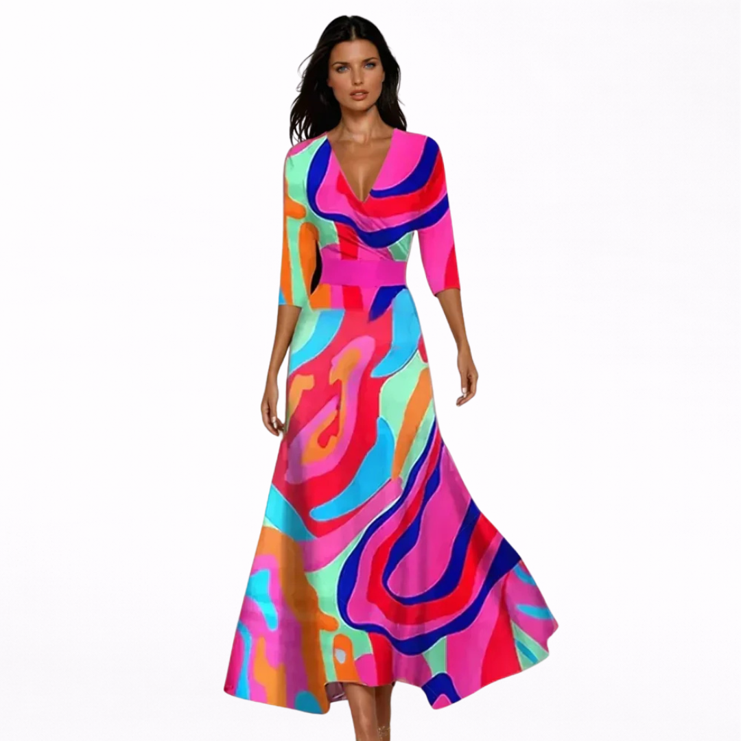Emilia | Elegante Maxi Abito Floreale
