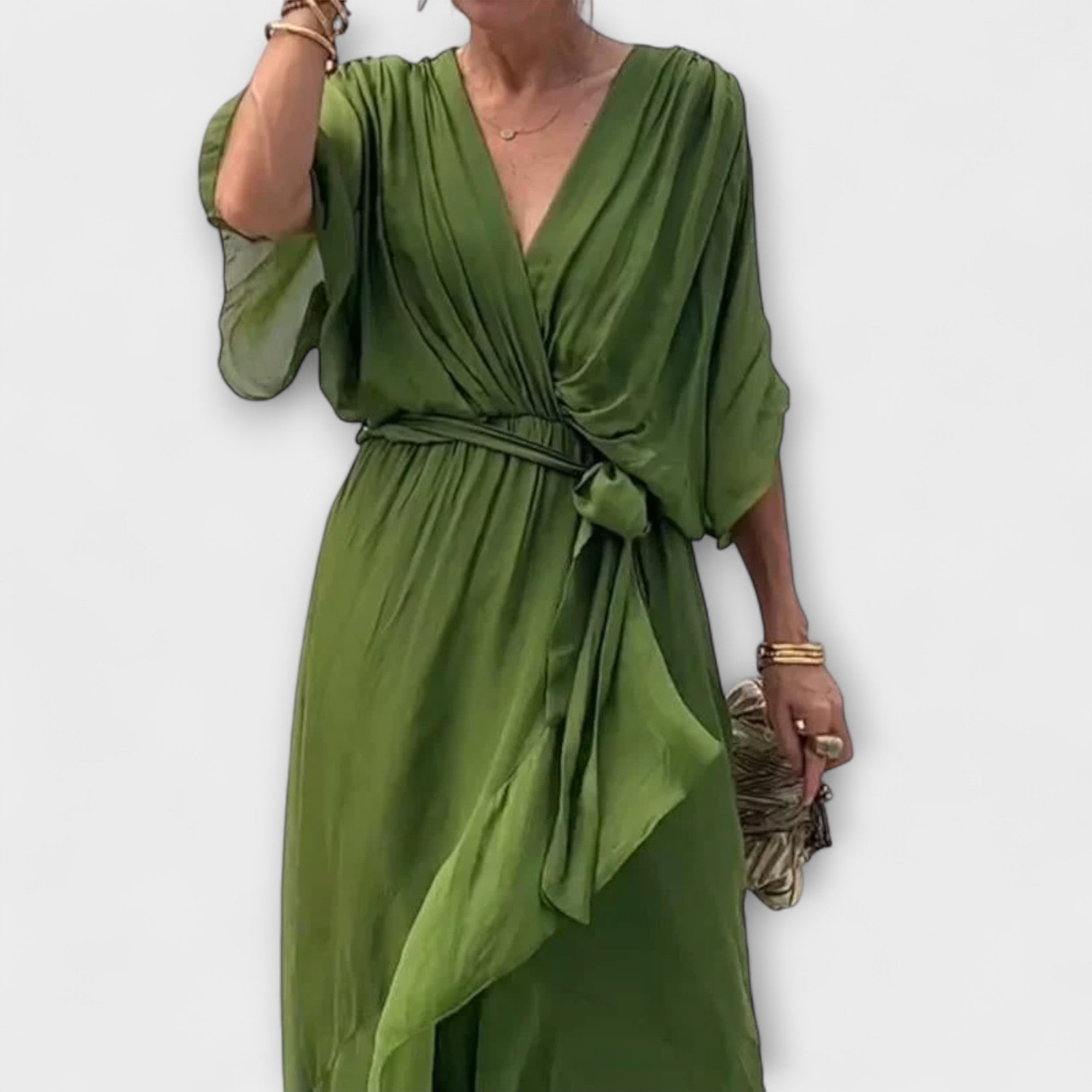 Amoura — Abito in Chiffon con Scollatura a V